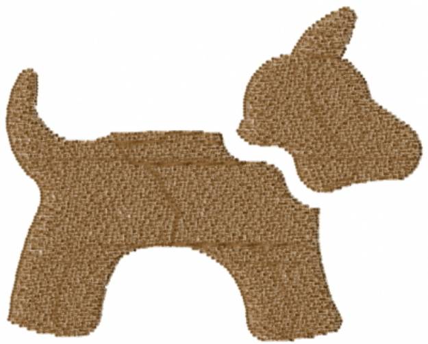 Picture of Dog Stencil Brown Machine Embroidery Design