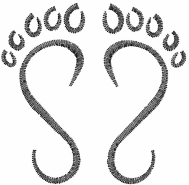 Picture of Feet Swirl Machine Embroidery Design