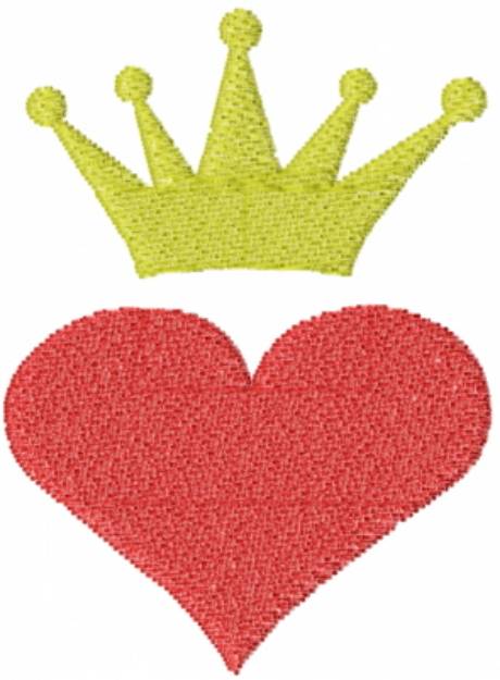 Picture of Heart Crown Machine Embroidery Design