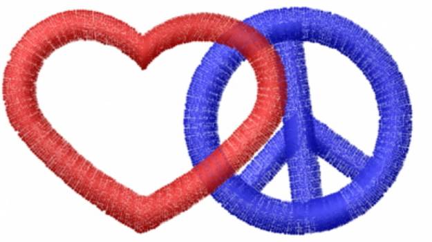 Picture of Heart Peace Machine Embroidery Design