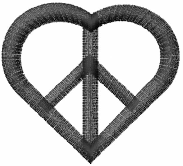 Picture of Heart Peace Black Machine Embroidery Design
