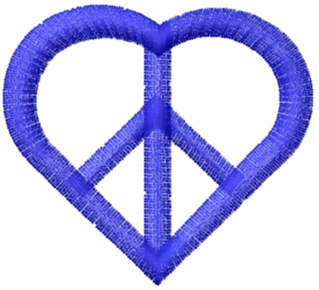 Picture of Heart Peace Sign Machine Embroidery Design