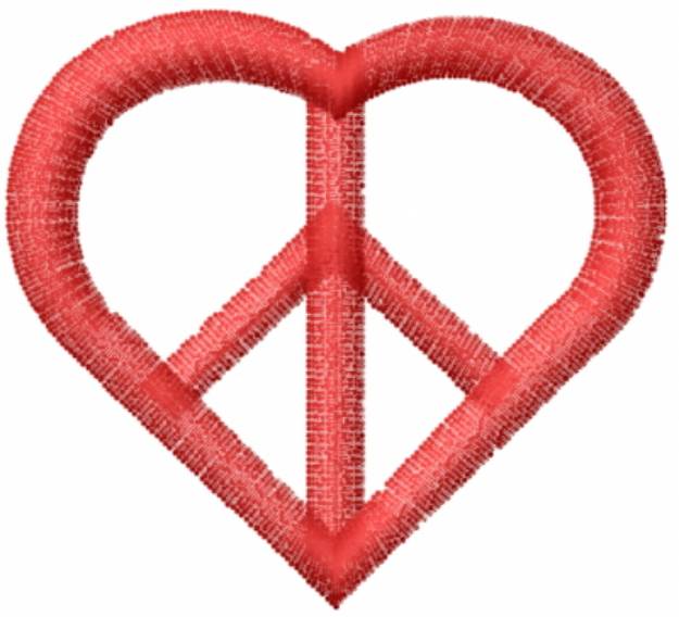 Picture of Peace Heart Machine Embroidery Design