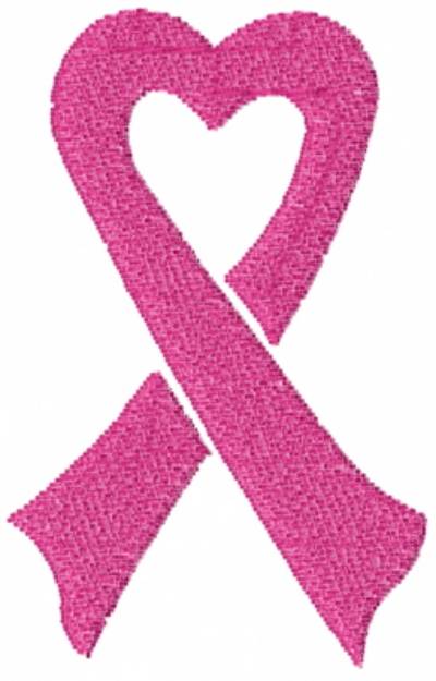 Picture of Heart Ribbon Pink Machine Embroidery Design