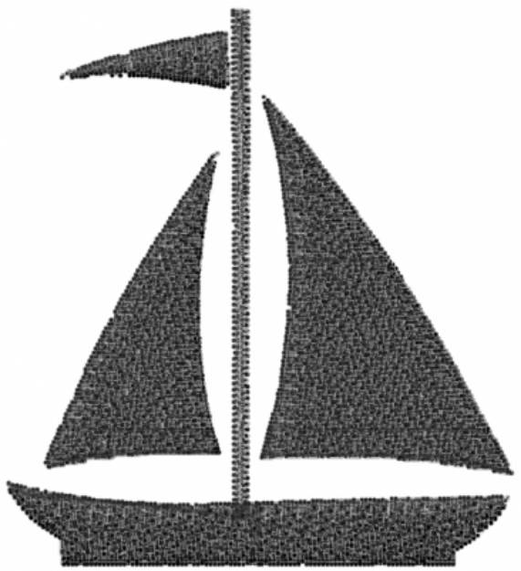Picture of Sail Boat Black Machine Embroidery Design