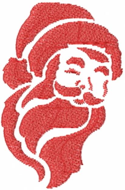 Picture of Santa Stencil Red Machine Embroidery Design