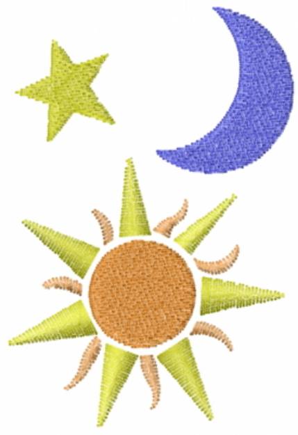 Picture of Sun Moon Star Machine Embroidery Design
