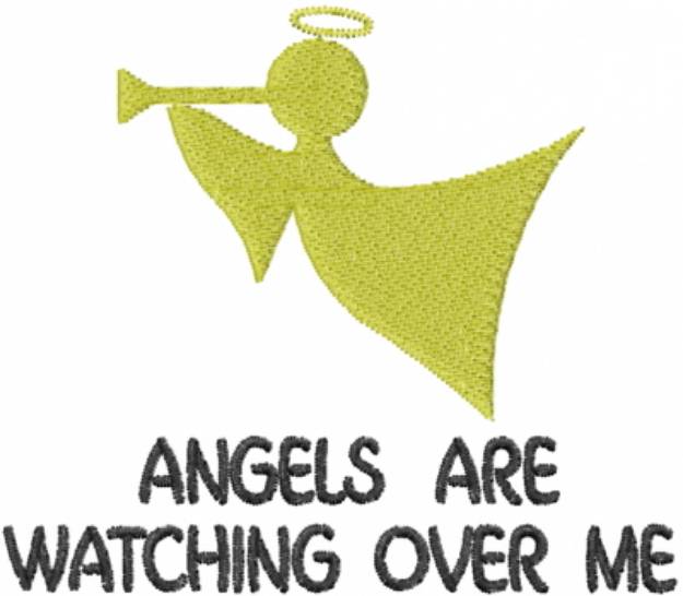 Picture of Angels Watching Machine Embroidery Design