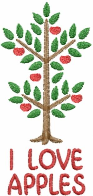 Picture of I Love Apples Tree Machine Embroidery Design
