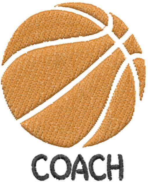 Picture of Basketball COACH Orange Machine Embroidery Design