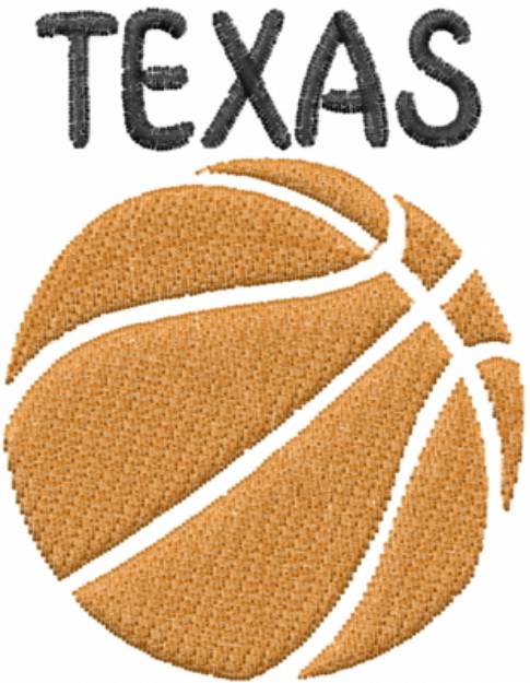 Picture of Basketball Texas Orange Machine Embroidery Design