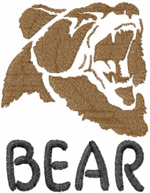 Picture of Bear Roar Machine Embroidery Design