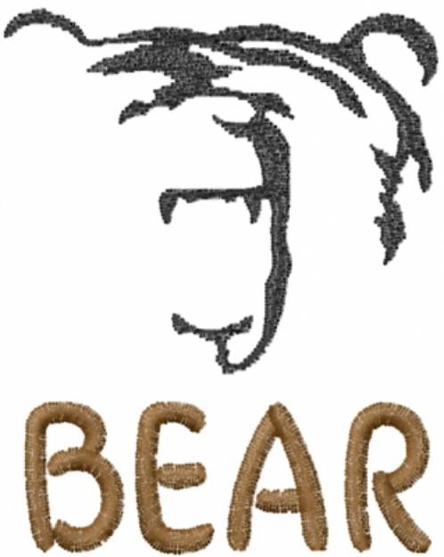 Picture of Bear Stencil Head Machine Embroidery Design