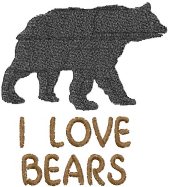 Picture of Love Bears Silhouette Machine Embroidery Design