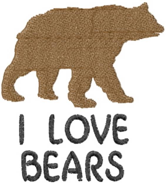 Picture of Love Bears Brown Machine Embroidery Design