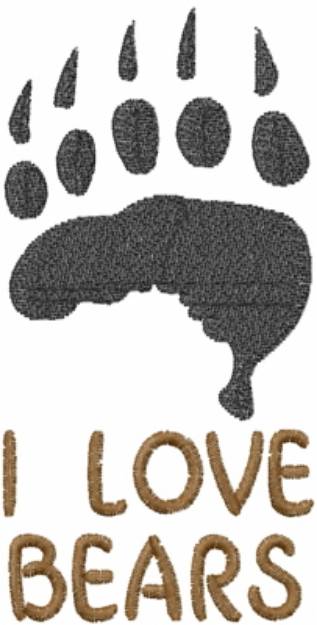 Picture of Love Bears Paw Machine Embroidery Design