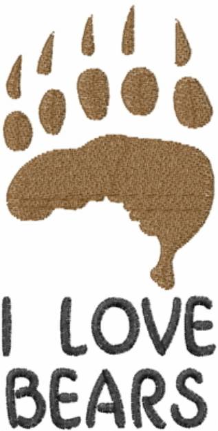 Picture of Love Bears Brown Paw Machine Embroidery Design