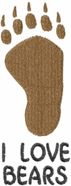 Picture of Love Bears Brown Footprint Machine Embroidery Design