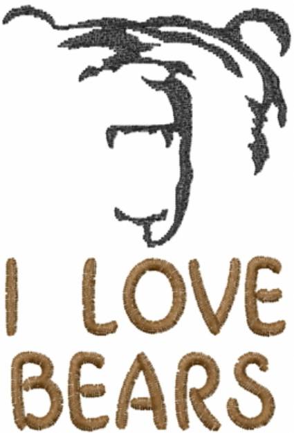 Picture of Love Bears Head Stencil Machine Embroidery Design