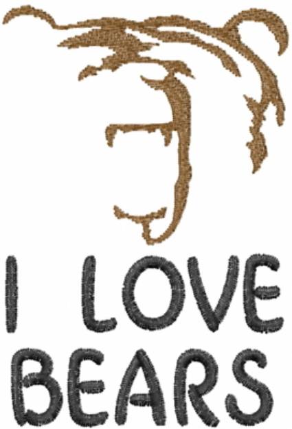 Picture of Love Bears Stencil Head Machine Embroidery Design