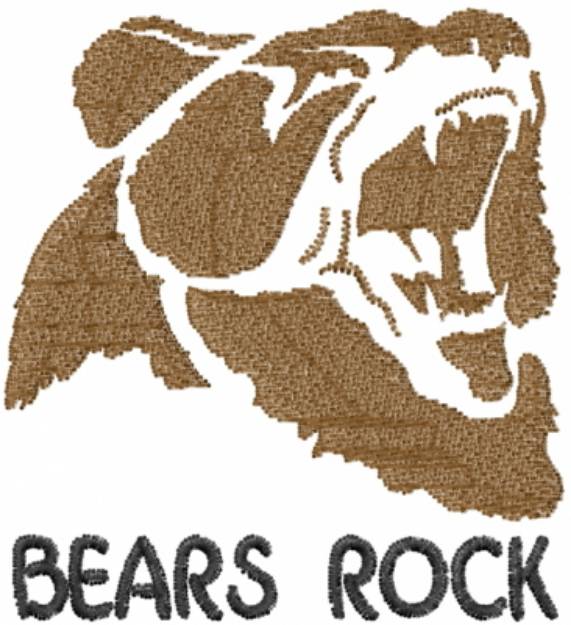Picture of Bears Rock Brown Roar Machine Embroidery Design