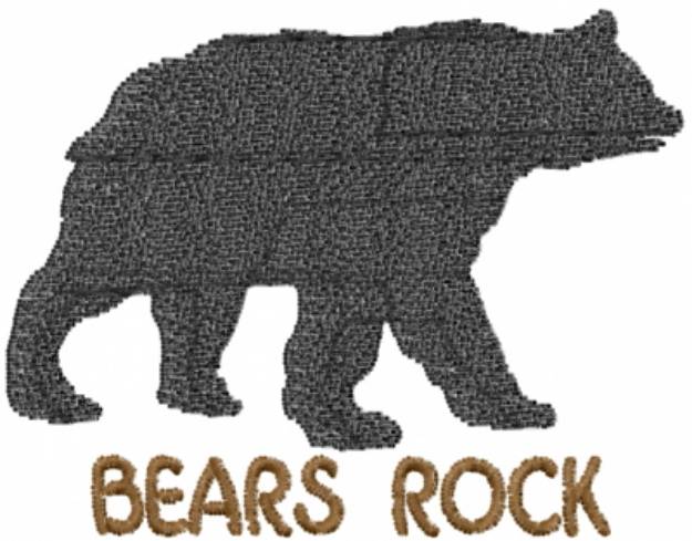 Picture of Bears Rock Silhouette Machine Embroidery Design