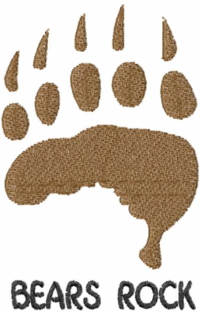 Picture of Bears Rock Brown Pawprint Machine Embroidery Design