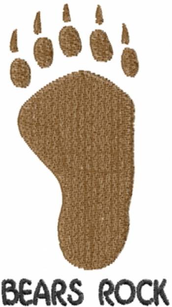 Picture of Bears Rock Brown Footprint Machine Embroidery Design