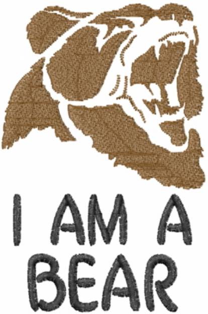 Picture of A Bear Brown Roar Machine Embroidery Design