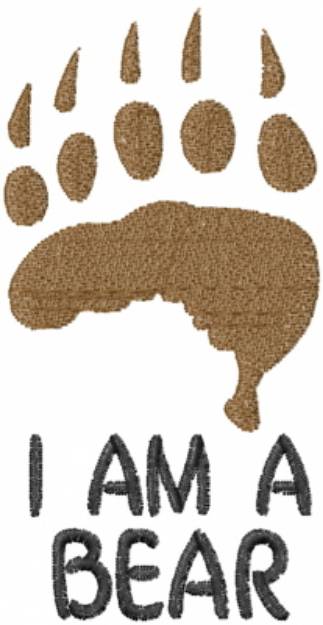 Picture of A Bear Brown Paw Machine Embroidery Design