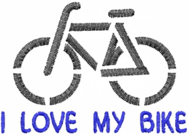 Picture of Bike Love Stencil Machine Embroidery Design