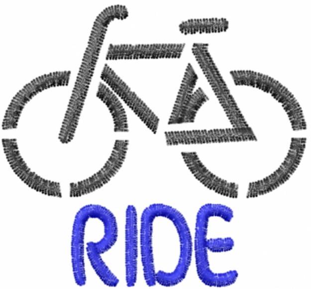 Picture of Bike Ride Stencil Machine Embroidery Design