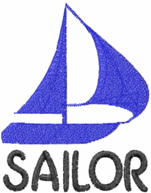 Picture of Boat Sailor Blue Machine Embroidery Design