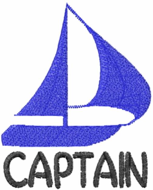 Picture of Boat Captain Blue Machine Embroidery Design