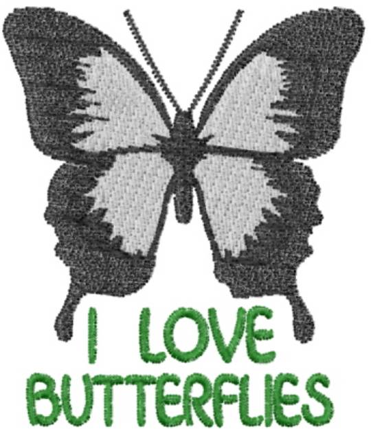 Picture of I Love Butterflies Machine Embroidery Design