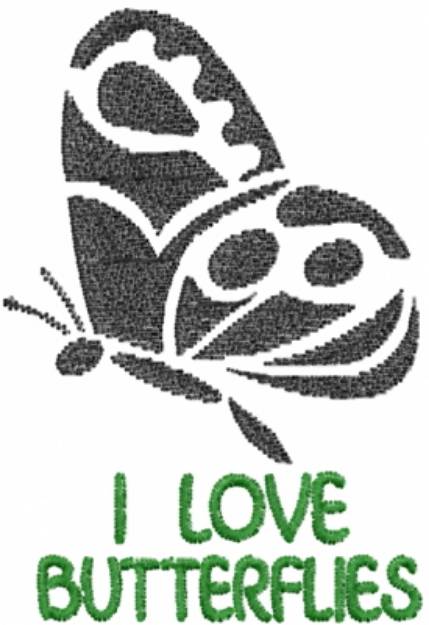 Picture of Stencil Love Butterflies Machine Embroidery Design