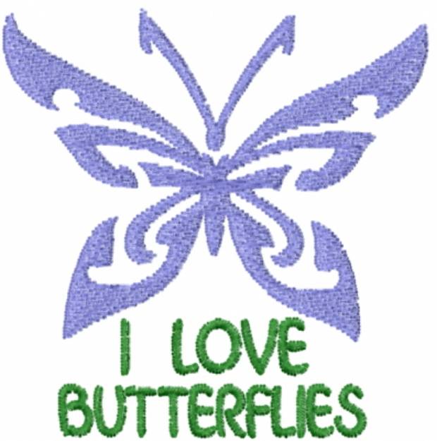 Picture of Blue Stencil Butterfly Machine Embroidery Design