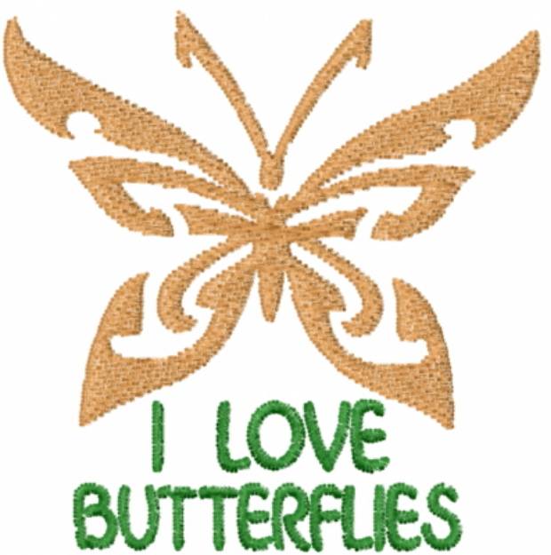 Picture of Orange Stencil Butterflies Machine Embroidery Design