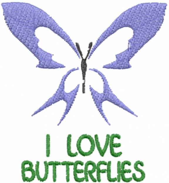 Picture of Love Butterflies Blue Machine Embroidery Design