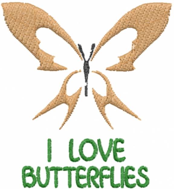 Picture of Love Butterflies Orange Machine Embroidery Design