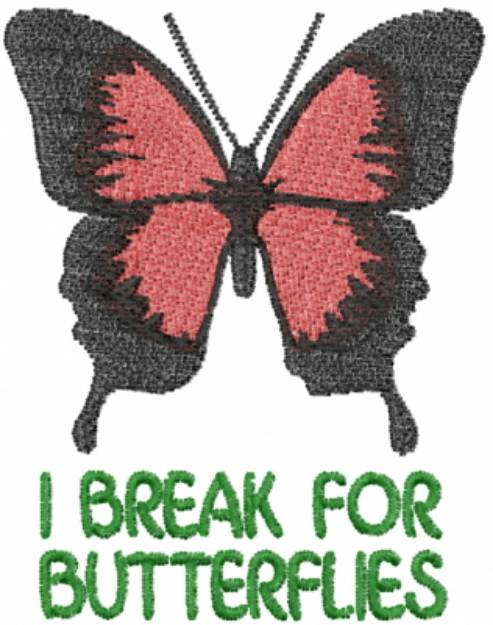Picture of Butterfly Break Red Machine Embroidery Design