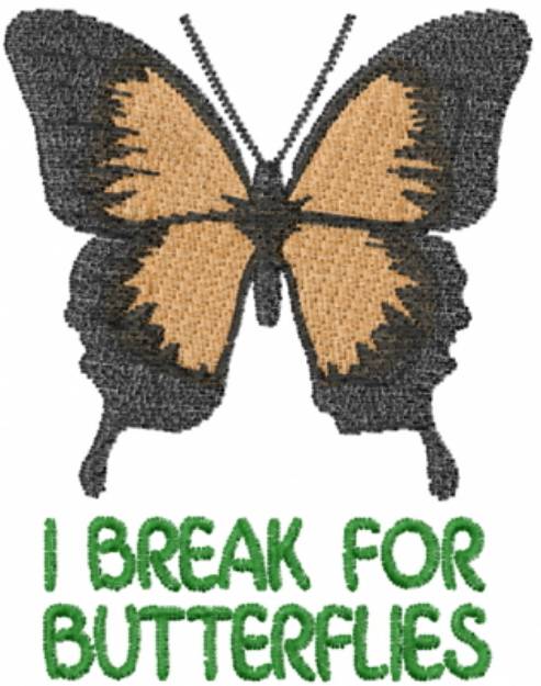 Picture of Butterfly Break Orange Machine Embroidery Design
