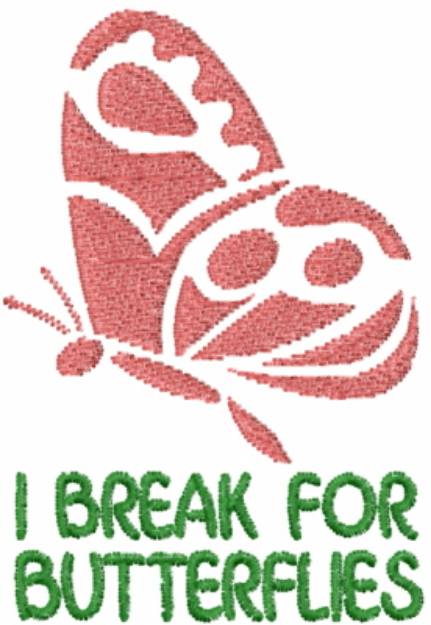 Picture of Butterfly Break Stencil Red Machine Embroidery Design