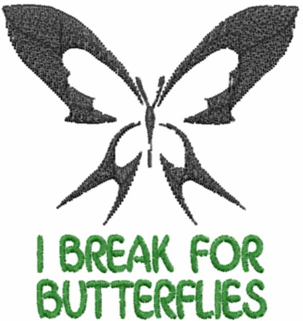Picture of Break for Butterflies Stencil Machine Embroidery Design