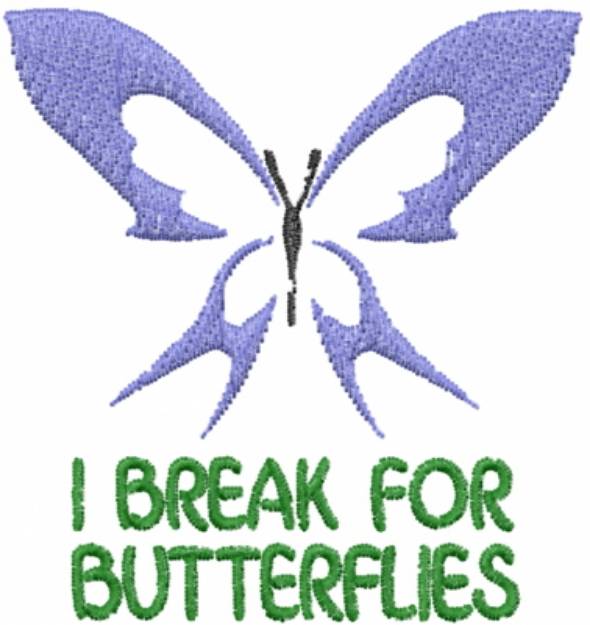Picture of Blue Break for Butterflies Machine Embroidery Design