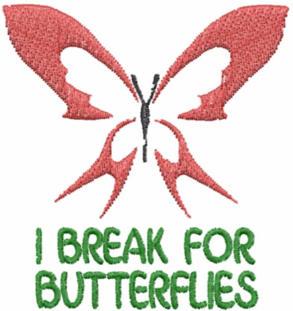 Picture of Red Break for Butterflies Machine Embroidery Design
