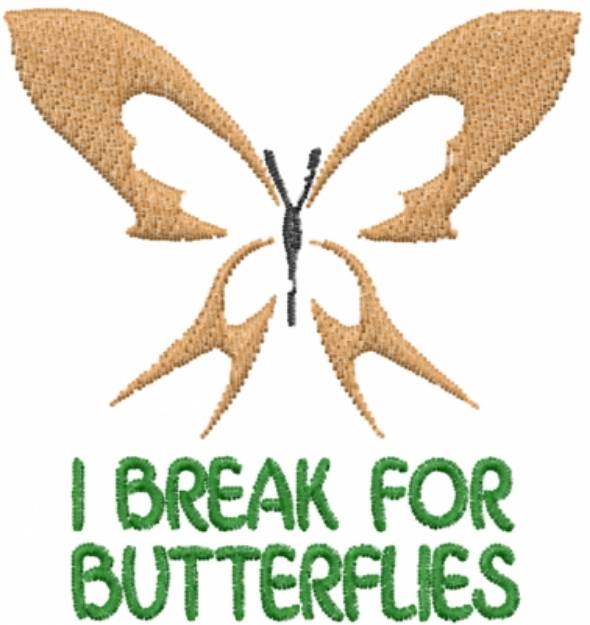 Picture of Orange Break for Butterflies Machine Embroidery Design