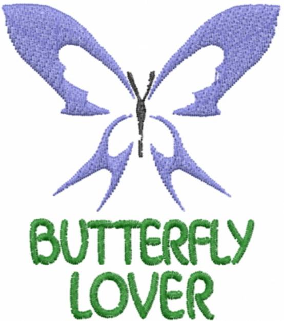 Picture of Butterfly Stencil Lover Blue Machine Embroidery Design