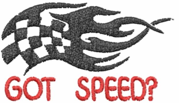 Picture of Got Speed Checkered Flag Machine Embroidery Design
