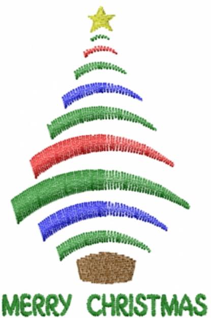 Picture of Christmas Tree Lines Machine Embroidery Design